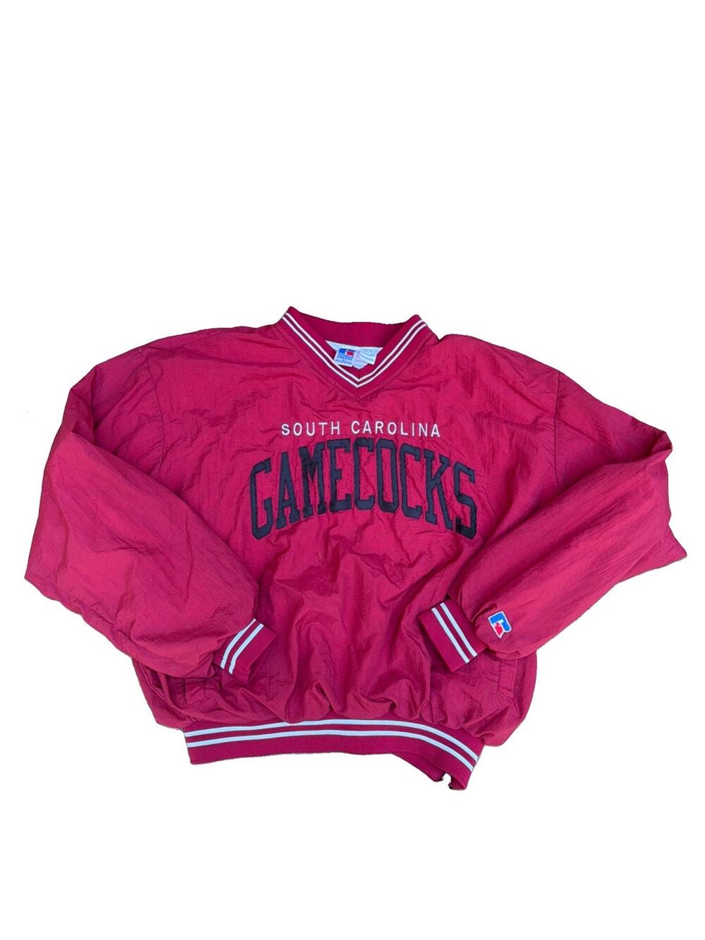 Vintage South Carolina Gamecocks Pullover Jacket Russell Side Zip Large Maroon